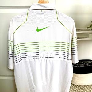 Men’s Nike Golf Polo, Medium, Dri-Fit, White/Fluro/Silver colourway